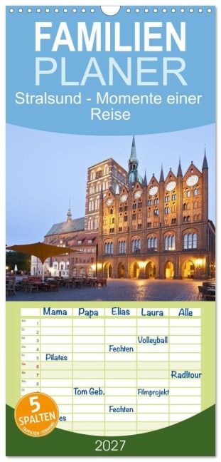 Familienplaner 2027 - Stralsund - Momente einer Reise mit 5 Spalten (Wandkalender, 21 x 45 cm) CALVENDO - Hans Zaglitsch