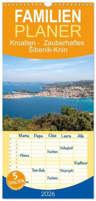 Familienplaner 2026 - Kroatien - Zauberhaftes ¿ibenik-Knin mit 5 Spalten (Wandkalender, 21 x 45 cm) CALVENDO - Sell Pixs:Sell