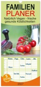 Cover-Bild zum Titel 'Familienplaner 2027 - Natürlich Vegan - frische gesunde Köstlichkeiten mit 5 Spalten (Wandkalender, 21 x 45 cm) CALVENDO' von 'Tanja Riedel'