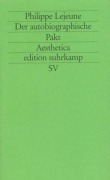 Cover-Bild zum Titel 'Der autobiographische Pakt' von 'Philippe Lejeune'