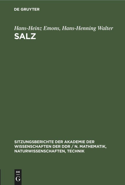 Salz - Hans-Henning Walter, Hans-Heinz Emons