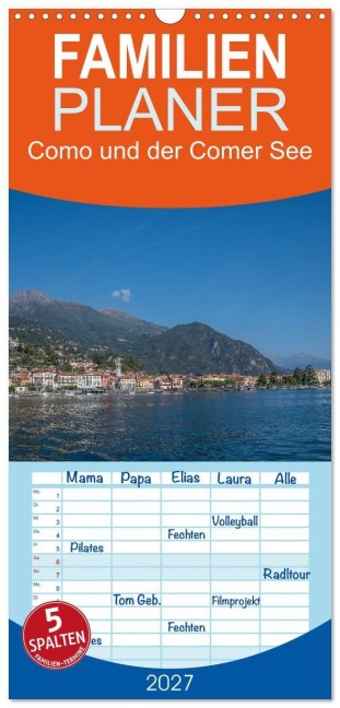 Familienplaner 2027 - Como und der Comer See mit 5 Spalten (Wandkalender, 21 x 45 cm) CALVENDO - Stephan Käufer www. stephan-kaeufer@gmx. de