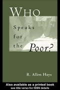 Cover-Bild zum Titel 'Who Speaks for the Poor' von 'Richard A. Jr Hays'