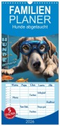 Familienplaner 2026 - Hunde abgetaucht mit 5 Spalten (Wandkalender, 21 x 45 cm) CALVENDO - Renate Utz