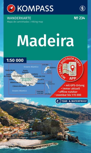 KOMPASS Wanderkarte 234 Madeira 1:50.000 - 