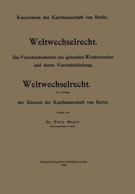 Weltwechselrecht - Felix Meyer