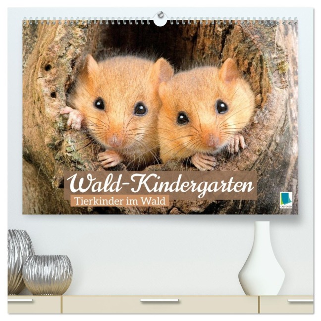 Wald-Kindergarten: Tierkinder im Wald (hochwertiger Premium Wandkalender 2026 DIN A2 quer), Kunstdruck in Hochglanz - Calvendo Calvendo