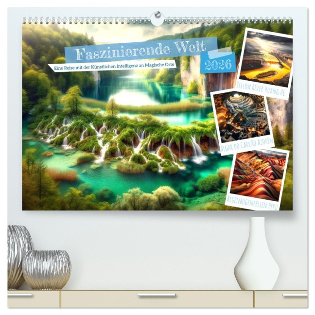 Faszinierende Welt: Eine Reise mit der Künstlichen Intelligenz an Magische Orte (hochwertiger Premium Wandkalender 2026 DIN A2 quer), Kunstdruck in Hochglanz - Marco Warstat