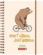 BRUNNEN Schülerkalender (2025/2026) "Bear", 2 Seiten = 1 Woche, A6, 208 Seiten, PP-Umschlag, mehrfarbig - 