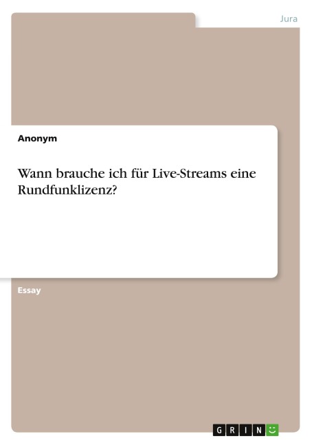 Wann brauche ich für Live-Streams eine Rundfunklizenz? - Anonymous