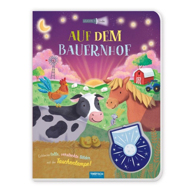TRÖTSCH - Taschenlampenbuch Leuchte und finde Auf dem Bauernhof| Ab 3 Jahren - 
