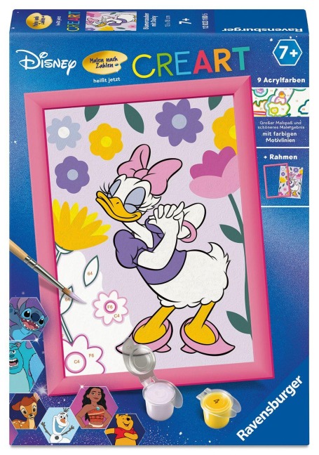 CreArt, Malen nach Zahlen Kinder - Disney Daisy Duck - 