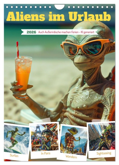 Aliens im Urlaub (Wandkalender 2026 DIN A4 hoch), CALVENDO Monatskalender - Cathrin Illgen