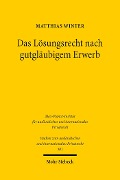 Cover-Bild zum Titel 'Das Lösungsrecht nach gutgläubigem Erwerb' von 'Matthias Winter'
