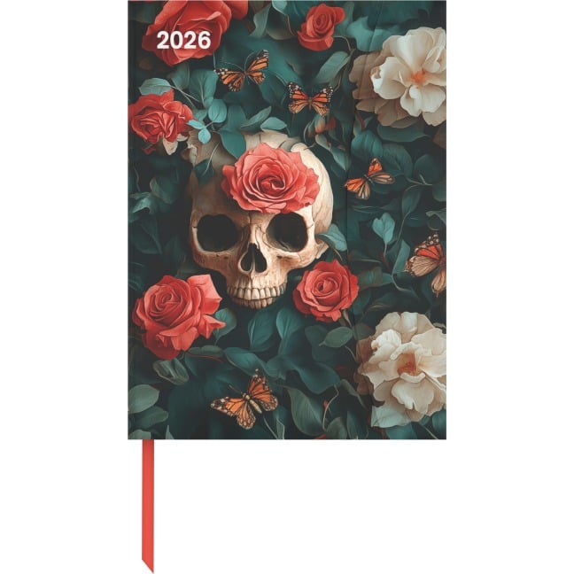 Skull 2026 - Diary - Buchkalender - Taschenkalender - 16x22 - 