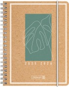 BRUNNEN Schülerkalender (2025/2026) "Jungle Leaf", 2 Seiten = 1 Woche, A6, 208 Seiten, Kraftpapier-Einband - 