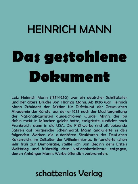 Das gestohlene Dokument - Heinrich Mann