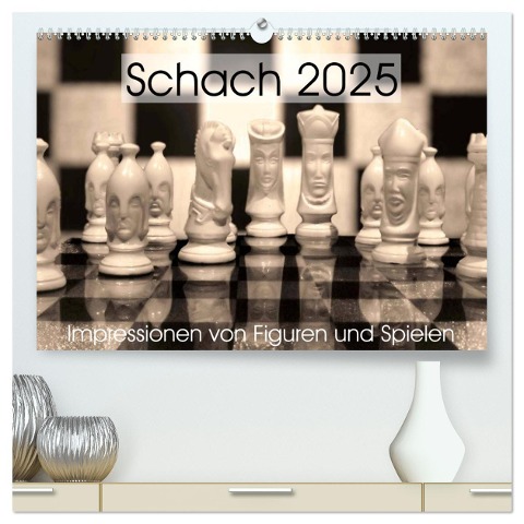 Schach 2025. Impressionen von Figuren und Spielen (hochwertiger Premium Wandkalender 2025 DIN A2 quer), Kunstdruck in Hochglanz - Steffani Lehmann (Hrsg.