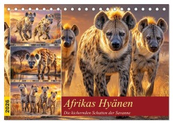 Cover-Bild zum Titel 'Afrikas Hyänen. Die kichernden Schatten der Savanne (Tischkalender 2026 DIN A5 quer), CALVENDO Monatskalender' von 'Rose Hurley'