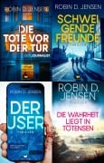 Cover-Bild zum Titel 'Steffen-Bauman-Thriller Sammelband: Die Tote vor der Tür, Schweigende Freunde, Der User, Die Wahrheit liegt in Tötensen' von 'Robin D. Jensen'