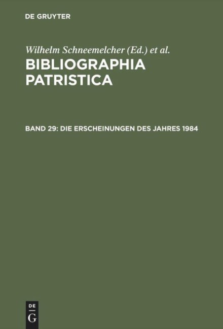 Die Erscheinungen des Jahres 1984 - 