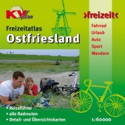 Cover-Bild zum Titel 'Ostfriesland Freizeitatlas (ganze ostfriesische Halbinsel) - Spiralbindung, KVplan, Radkarte/Freizeitkarte, 1:60.000' von ''