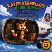 Cover-Bild zum Titel 'Vermello der blinde Passagier, Band 11 der illustrierten Kinderbuchreihe ¿Kater Vermellos Reise durch Teuropia¿ - ein Abenteuer über Mut und Freundschaft' von 'Eva Siebenherz'
