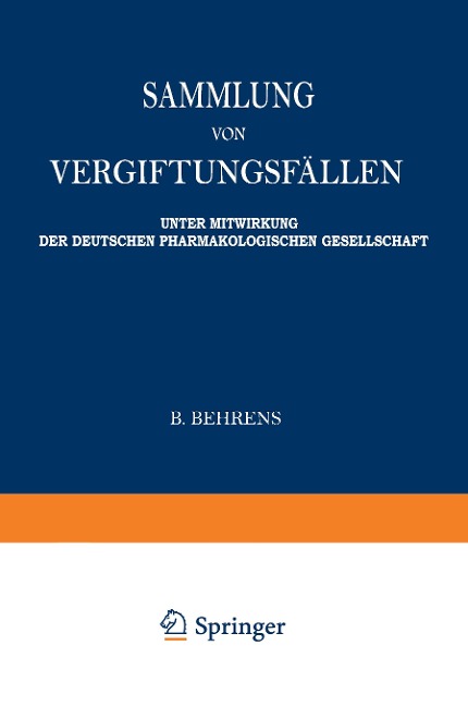 Sammlung von vergiftungsfällen - Wieland Fühner