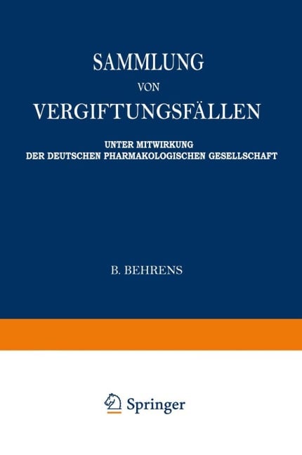 Sammlung von vergiftungsfällen - Wieland Fühner