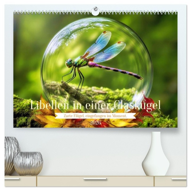 Libellen in einer Glaskugel (hochwertiger Premium Wandkalender 2026 DIN A2 quer), Kunstdruck in Hochglanz - Torsten Irmer