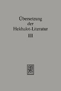 Cover-Bild zum Titel 'Übersetzung der Hekhalot-Literatur' von ''