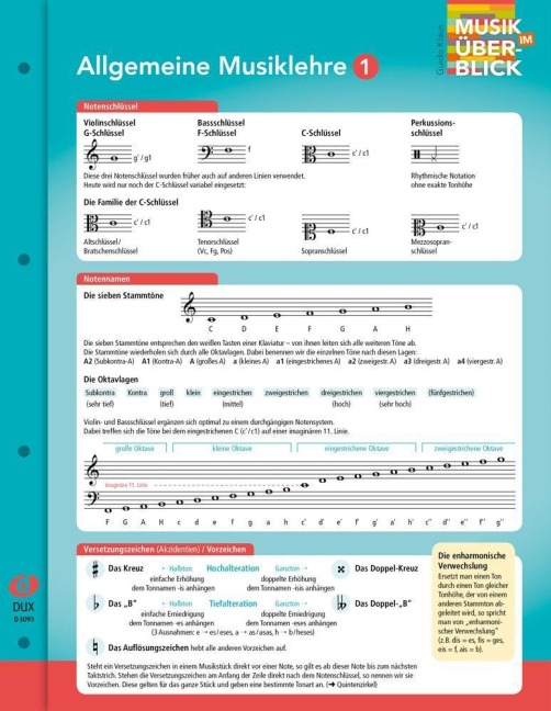 Allgemeine Musiklehre 1 "Musik im Überblick" - Guido Klaus