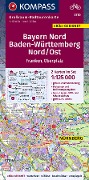 Cover-Bild zum Titel 'KOMPASS Großraum-Radtourenkarte 3710 Bayern Nord, Baden-Württemberg Nord/Ost 1:125.000' von ''