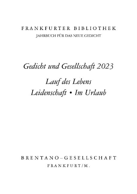 Frankfurter Bibliothek 2023 - 
