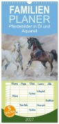 Cover-Bild zum Titel 'Familienplaner 2027 - Mit Pferden durch die Jahreszeiten - Pferdebilder in Öl und Aquarell mit 5 Spalten (Wandkalender, 21 x 45 cm) CALVENDO' von 'Zenon Aniszewski'