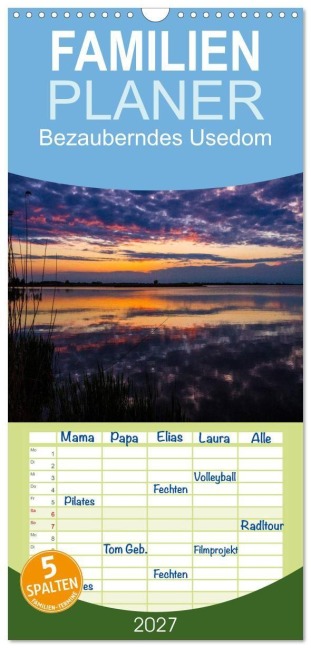 Familienplaner 2027 - Bezauberndes Usedom mit 5 Spalten (Wandkalender, 21 x 45 cm) CALVENDO - Andreas Dumke