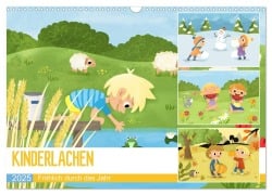 KINDERLACHEN - Fröhlich durch das Jahr - Ein Kinderkalender (Wandkalender 2025 DIN A3 quer), CALVENDO Monatskalender - Katelein Katelein