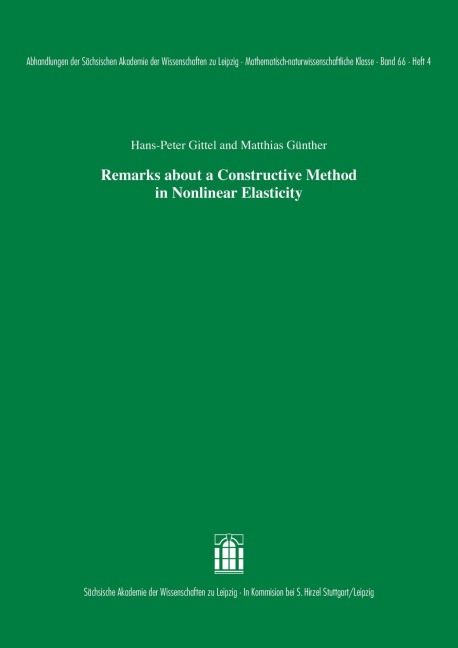 Remarks about a Constructive Method in Nonlinear Elasticity - Hans-Peter Gittel, Matthias Guenther