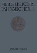 Cover-Bild zum Titel 'Heidelberger Jahrbücher' von ''