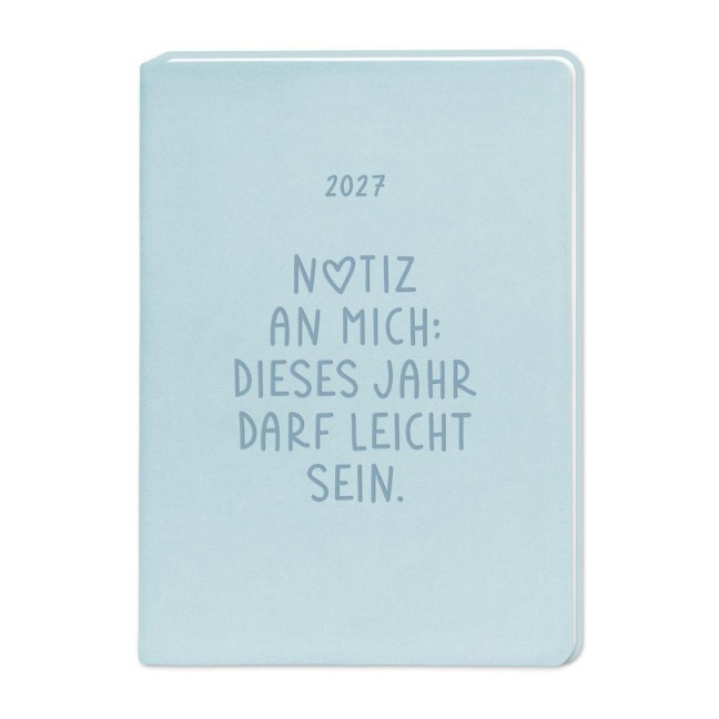 Terminplaner Lederlook 2027 Hellblau - 