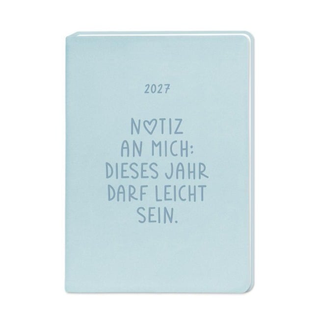 Terminplaner Lederlook 2027 Hellblau - 