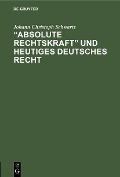 Cover-Bild zum Titel '"Absolute Rechtskraft" und heutiges Deutsches Recht' von 'Johann Christoph Schwartz'