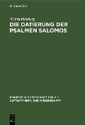 Cover-Bild zum Titel 'Die Datierung der Psalmen Salomos' von 'W. Frankenberg'