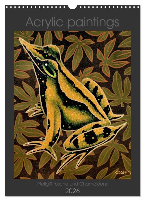 Acrylic paintings - Pfeilgiftfrösche und Chamäleons (Wandkalender 2026 DIN A3 hoch), CALVENDO Monatskalender - doseART doseART22