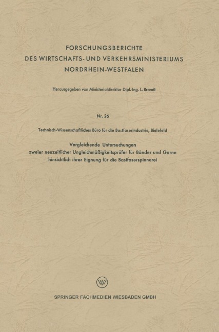 Vergleichende Untersuchungen zweier neuzeitlicher Ungleichmäßigkeitsprüfer für Bänder und Garne hinsichtlich ihrer Eignung für die Bastfaserspinnerei - 