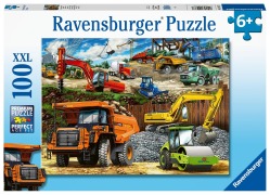 Cover-Bild zum Titel 'Kinderpuzzle 100 XXL Teile - Fahrzeuge auf der Baustelle' von ''