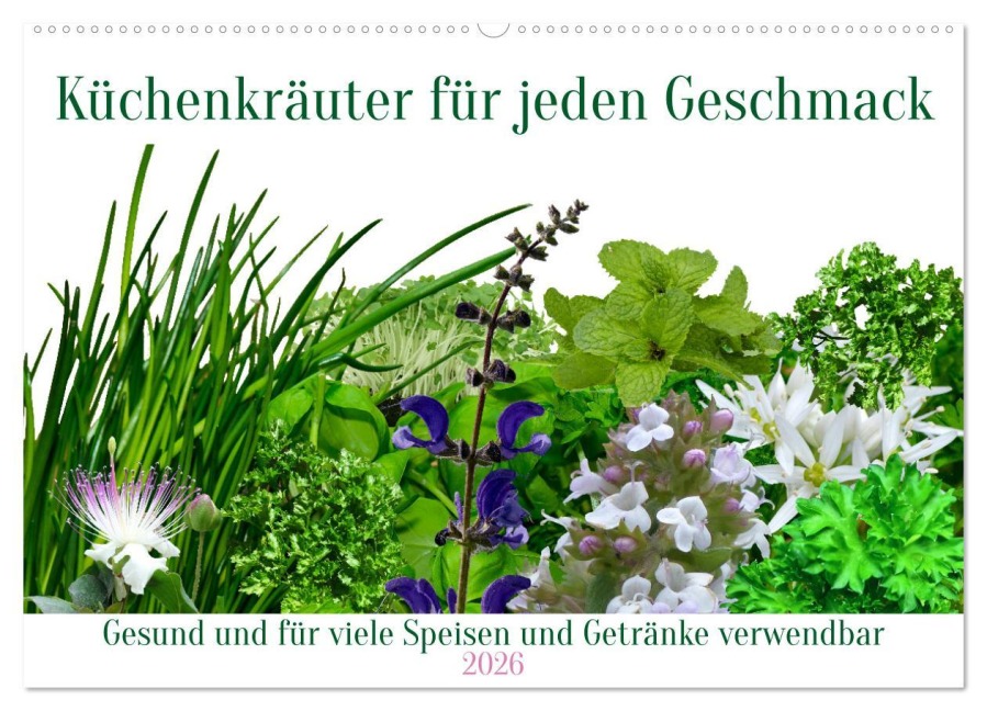 Küchenkräuter für jeden Geschmack (Wandkalender 2026 DIN A2 quer), CALVENDO Monatskalender - Claudia Kleemann