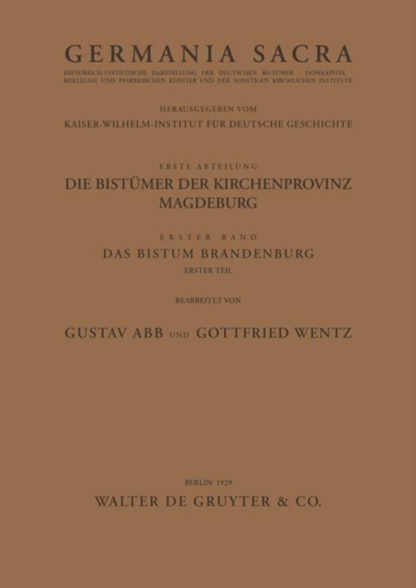 Das Bistum Brandenburg. Teil 1 - 