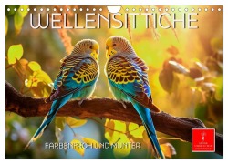 Wellensittiche farbenfroh und munter (Wandkalender 2026 DIN A4 quer), CALVENDO Monatskalender - Peter Roder