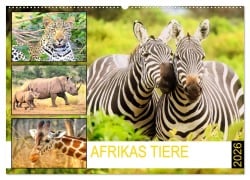 Cover-Bild zum Titel 'Afrikas Tiere. Majestäten in exotischer Wildnis (Wandkalender 2026 DIN A2 quer), CALVENDO Monatskalender' von 'Rose Hurley'